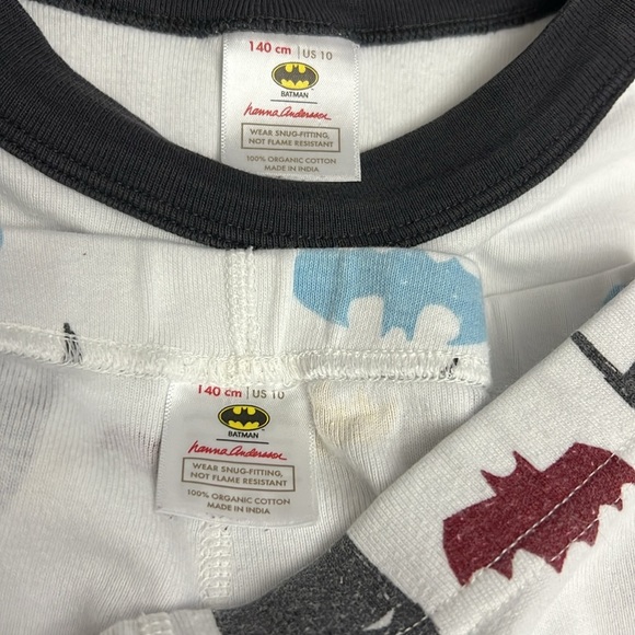 Hanna Andersson Batman long sleeve pajama set size 140 US 10 - Picture 12 of 12